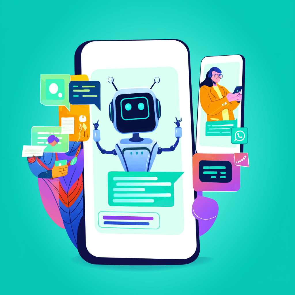 Happy customers connecting with AI bot via WhatsApp